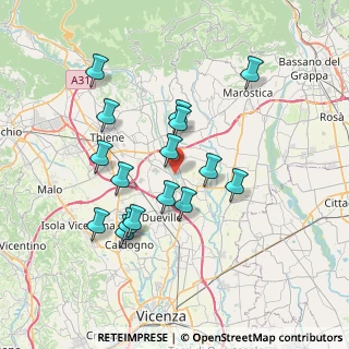 Mappa Via Astico Sandrigo, 36030 Montecchio Precalcino VI, Italia (6.67)