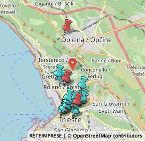 Mappa Via Sottomonte, 34135 Trieste TS, Italia (1.899)