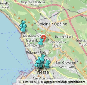 Mappa Via Sottomonte, 34135 Trieste TS, Italia (2.208)