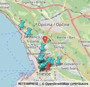 Mappa Via Sottomonte, 34135 Trieste TS, Italia (2.08063)