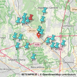 Mappa Via Foscolo Ugo, 22076 Mozzate CO, Italia (3.955)