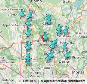 Mappa Via Monte Bianco, 20823 Lentate sul Seveso MB, Italia (7.0385)
