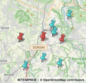 Mappa Via XXV Aprile, 23875 Osnago LC, Italia (3.64455)