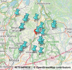 Mappa Via Bellini, 23875 Osnago LC, Italia (6.50529)