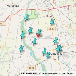 Mappa Via S. Lucia, 36056 Tezze sul Brenta VI, Italia (3.88917)