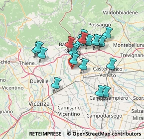 Mappa Via S. Lucia, 36056 Tezze sul Brenta VI, Italia (11.5375)