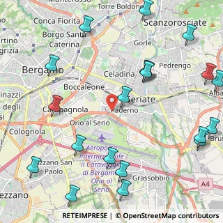 Mappa Via Arno, 24068 Seriate BG, Italia (2.9225)