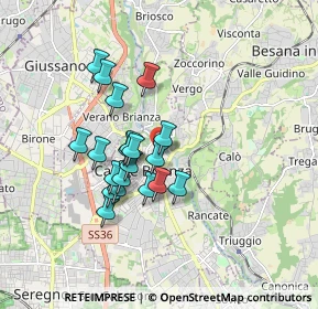 Mappa Via Alessandro Volta, 20841 Carate Brianza MB, Italia (1.393)
