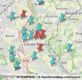 Mappa Via Alessandro Volta, 20841 Carate Brianza MB, Italia (2.283)
