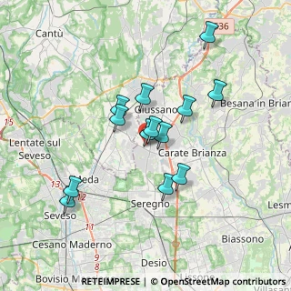 Mappa Via Francesco Petrarca, 20833 Giussano MB, Italia (3.03846)