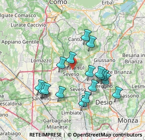 Mappa Via Roma, 20823 Lentate sul Seveso MB, Italia (6.91111)