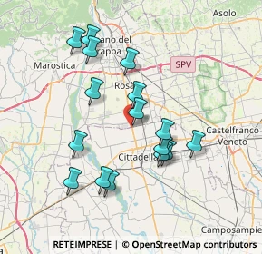 Mappa Via Giud. Alessandrini, 36056 Tezze sul Brenta VI, Italia (6.85563)