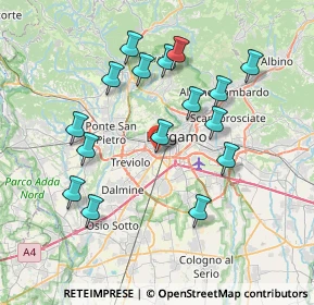 Mappa Via Francesco Azzanelli, 24127 Bergamo BG, Italia (7.37688)