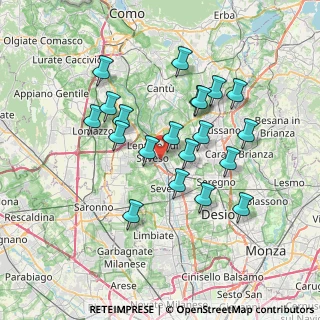 Mappa Via Monte Santo, 20823 Lentate sul Seveso MB, Italia (6.4965)