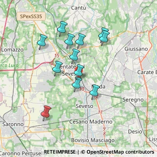 Mappa Via Monte Santo, 20823 Lentate sul Seveso MB, Italia (3.3775)