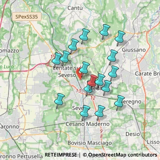 Mappa Via delle Cave, 20823 Lentate sul Seveso MB, Italia (3.30059)