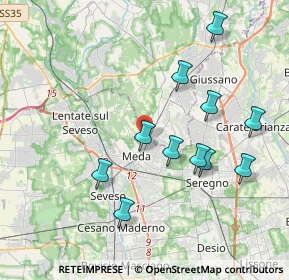 Mappa Via Bergamo, 20821 Meda MB, Italia (3.83182)