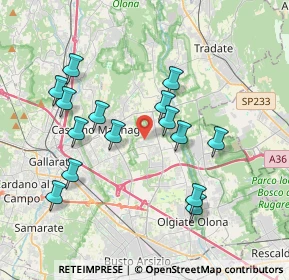 Mappa Via R. Sanzio, 21054 Fagnano Olona VA, Italia (3.65267)