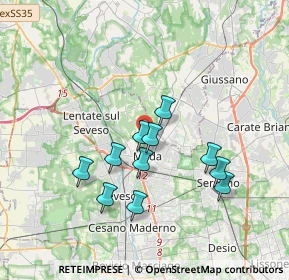 Mappa Via Monte Grappa, 20821 Meda MB, Italia (3.11818)