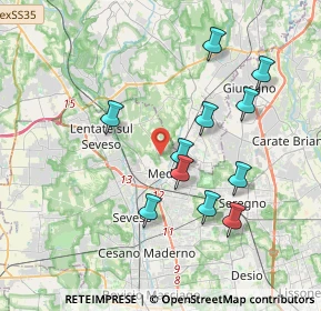 Mappa Via Monte Grappa, 20821 Meda MB, Italia (3.57909)