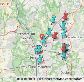 Mappa Via Monte Grappa, 20821 Meda MB, Italia (3.495)