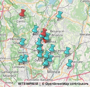 Mappa Via John Fitzgerald Kennedy, 20841 Carate Brianza MB, Italia (6.73579)