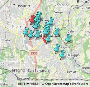 Mappa Via John Fitzgerald Kennedy, 20841 Carate Brianza MB, Italia (1.362)