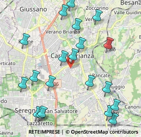 Mappa Via John Fitzgerald Kennedy, 20841 Carate Brianza MB, Italia (2.4615)