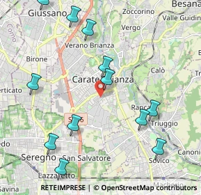 Mappa Via John Fitzgerald Kennedy, 20841 Carate Brianza MB, Italia (2.38333)