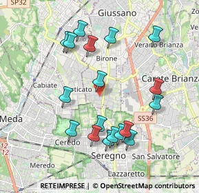 Mappa Via San Vincenzo, 20833 Giussano MB, Italia (1.94722)