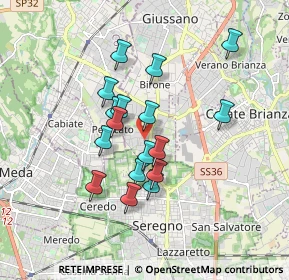 Mappa Via San Vincenzo, 20833 Giussano MB, Italia (1.43471)