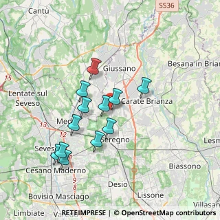 Mappa Via San Vincenzo, 20833 Giussano MB, Italia (3.22167)