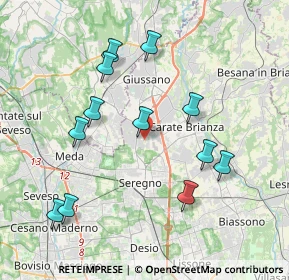 Mappa Via Tagliamento, 20833 Giussano MB, Italia (3.95583)