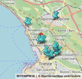 Mappa Unnamed Road, 34135 Trieste TS, Italia (1.641)