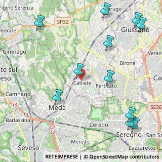 Mappa Via Lombardia, 22060 Cabiate CO, Italia (2.83636)