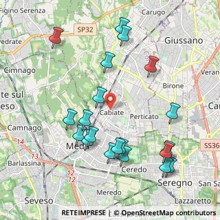 Mappa Via Lombardia, 22060 Cabiate CO, Italia (2.224)