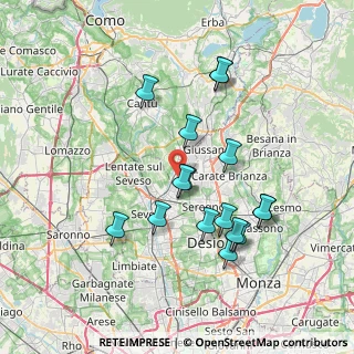 Mappa Via Lombardia, 22060 Cabiate CO, Italia (7.07438)