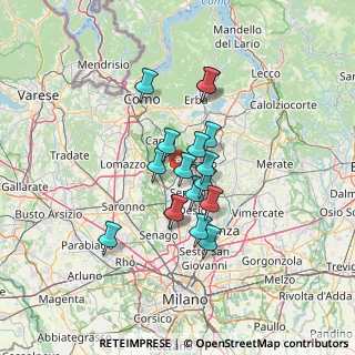 Mappa Via Lombardia, 22060 Cabiate CO, Italia (9.85235)