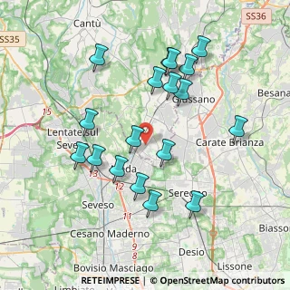 Mappa Via Lombardia, 22060 Cabiate CO, Italia (3.76167)