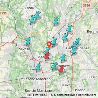 Mappa Via Lombardia, 22060 Cabiate CO, Italia (3.73938)