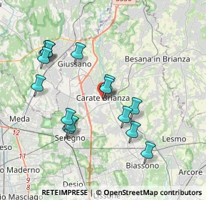 Mappa Via Giuseppe Marcora, 20841 Carate Brianza MB, Italia (3.72267)
