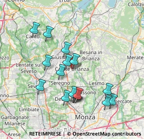 Mappa Via Giuseppe Marcora, 20841 Carate Brianza MB, Italia (7.01235)