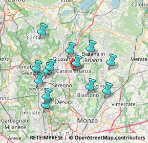 Mappa Via Giuseppe Marcora, 20841 Carate Brianza MB, Italia (6.72308)