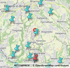 Mappa Rogoredo-Valaperta-Rimoldo, 23880 Casatenovo LC, Italia (3.1995)