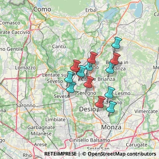 Mappa Via Bellini Vincenzo, 22066 Mariano Comense CO, Italia (5.13769)