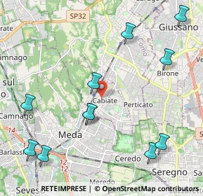 Mappa 22060 Cabiate CO, Italia (2.54545)