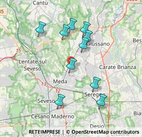 Mappa 22060 Cabiate CO, Italia (3.475)