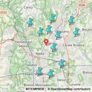 Mappa 22060 Cabiate CO, Italia (4.13364)