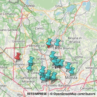 Mappa 22060 Cabiate CO, Italia (9.2185)