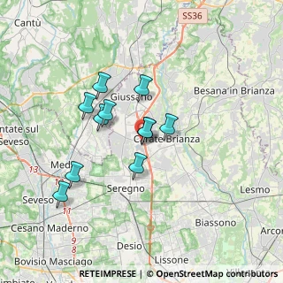 Mappa Via V. Alfieri, 20843 Verano Brianza MB, Italia (2.81909)